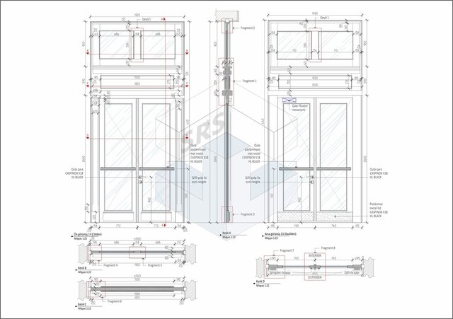 Entrance Door Detailed Production Drawing