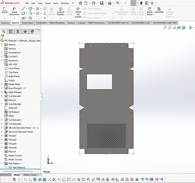 3D model of Sheet Metal Cabinet | SolidWorks Design & Fabrication Drawings