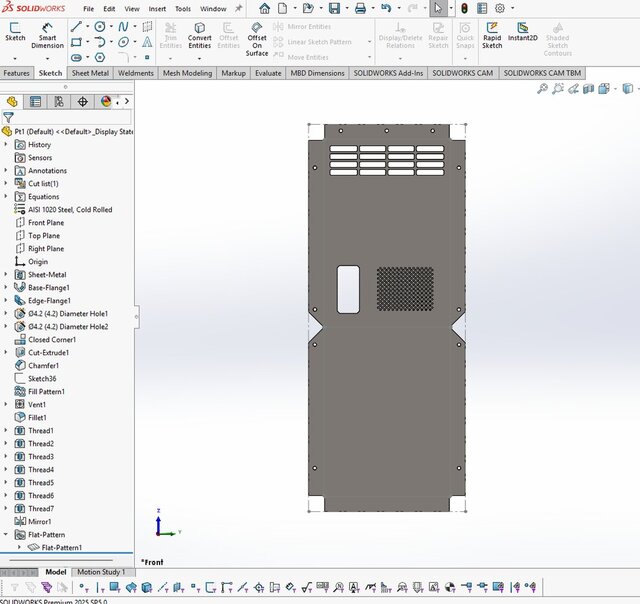 3D model of Sheet Metal Cabinet | SolidWorks Design & Fabrication Drawings