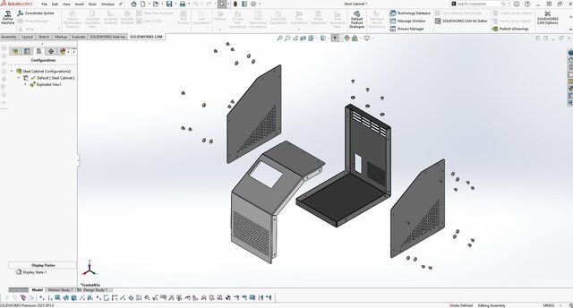 3D model of Sheet Metal Cabinet | SolidWorks Design & Fabrication Drawings