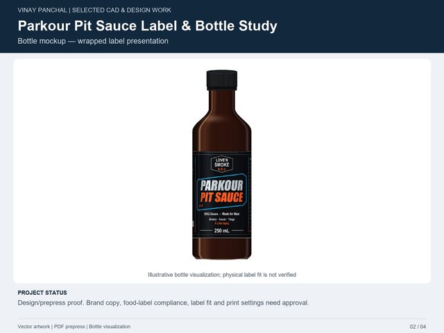 Parkour Pit Sauce Label & Bottle Study – image 2 of 4