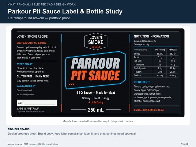 Parkour Pit Sauce Label & Bottle Study – image 3 of 4