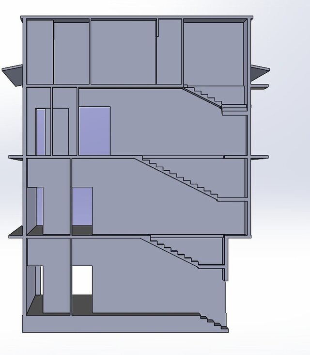 Building designed using solidworks