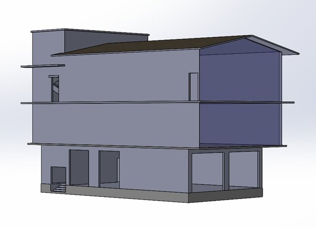 3D model of Building designed using solidworks