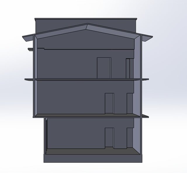 3D model of Building designed using solidworks