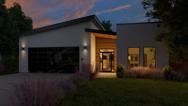 3D model of Contemporary Texas Residence Exterior Visualization
