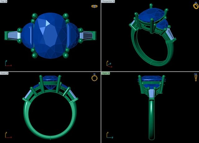 Custom Engagement Ring CAD Design | 3D Jewelry Modeling, Gemstone Setting & Manufacturing