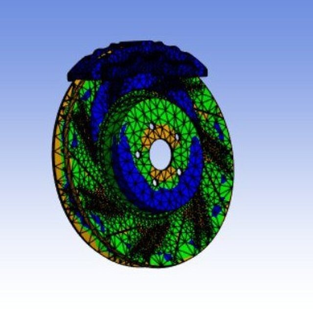 Disc Brake Thermal-Structural Analysis (SOLIDWORKS + ANSYS) – image 3 of 4