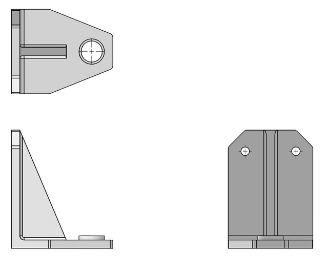 3D model of Structural Mild Steel L-Bracket | GD&T Engineering Drawing