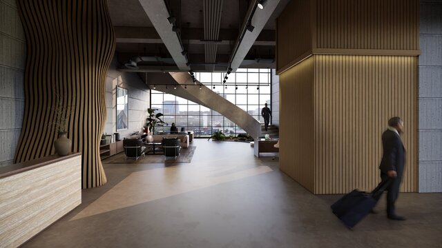 Contemporary office 3D commercial renders