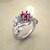 White Gold Ruby Floral Ring CAD Design