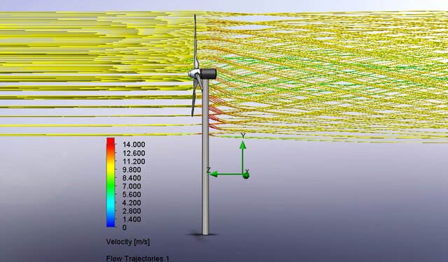 3-Bladed Horizontal-Axis Wind Turbine (HAWT) Rotor & Aerodynamic CFD