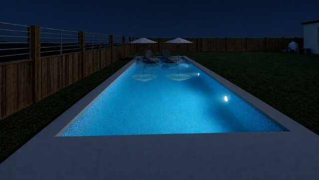 3D model of Pool Design Showcase | Day/Night Renderings & CAD Details