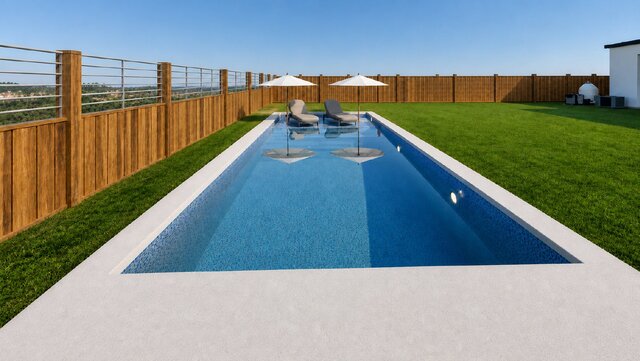 3D model of Pool Design Showcase | Day/Night Renderings & CAD Details