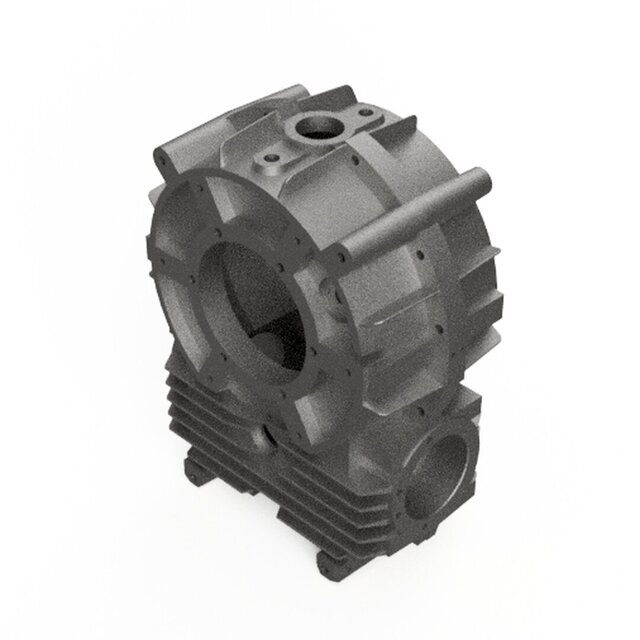 3D model of Gearbox Housing – Precision Cast Design with Full Technical Drawings