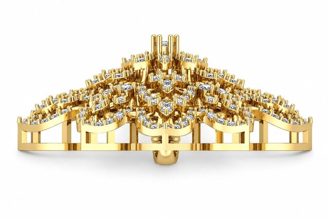 3D model of Floral Diamond Pendant – Jewellery CAD Design