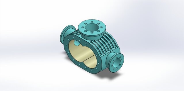 Root Blower Compressor – Mechanical CAD Assembly – image 2 of 4