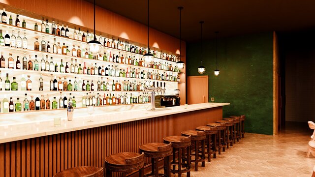 Restaurant-Bar at Dusk – Photoreal 4K Exterior & Interior Renders (sample project) – image 3 of 3