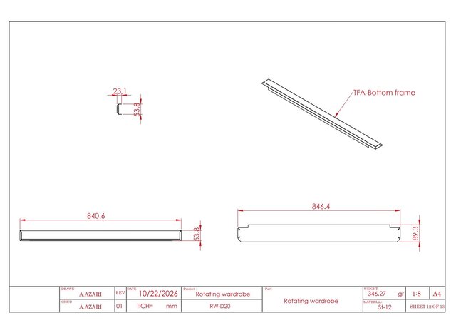 Rotating Wardrobe & Multi-Tier Shelving System – Complete Manufacturing & Assembly Drawings – image 7 of 14