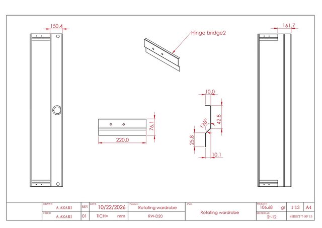Rotating Wardrobe & Multi-Tier Shelving System – Complete Manufacturing & Assembly Drawings – image 4 of 14