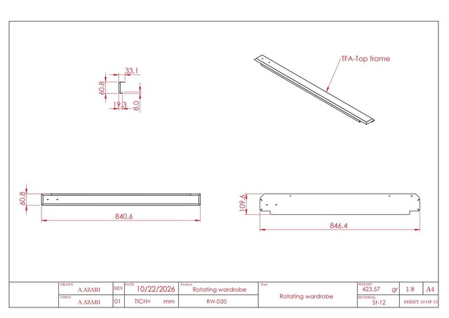 Rotating Wardrobe & Multi-Tier Shelving System – Complete Manufacturing & Assembly Drawings – image 11 of 14