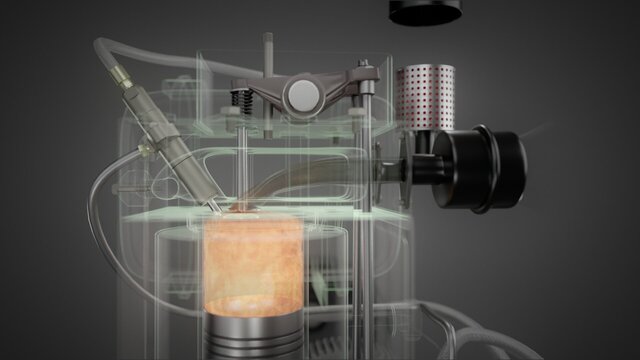 3D model of 3D Cinematic & Kinematic Visualization: Diesel Engine