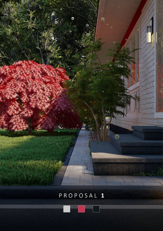 3D model of Facade of a Japanese Maple