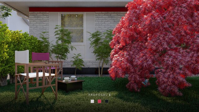 3D model of Facade of a Japanese Maple