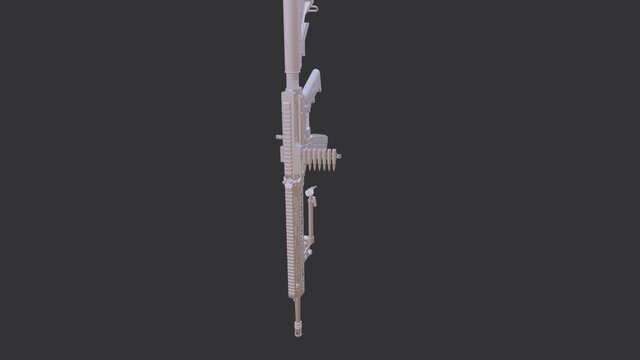 3D model of 5.56 belt-fed Light Machine Gun