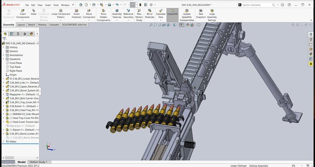 3D model of 5.56 belt-fed Light Machine Gun