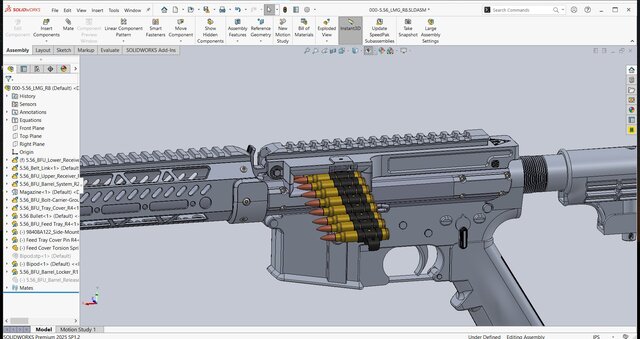 3D model of 5.56 belt-fed Light Machine Gun