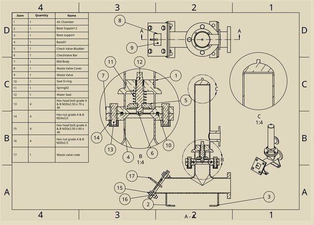 3D model of hydram-pump-assembly