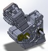 Kawasaki Motorcycle Engine and Cylinder Assembly CAD Model design by michaeld6145