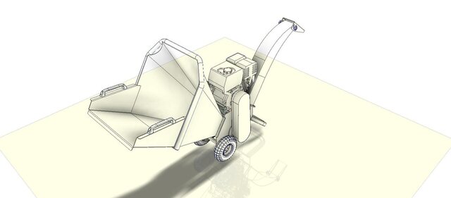 3D model of wood chipper machine design