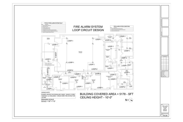 Fire Alarm System Design - Church, 5,178 sq ft (Addressable, AutoCAD) – image 1 of 5