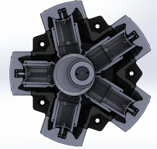 3D model of High Torque Radial Piston Hydraulic Motor
