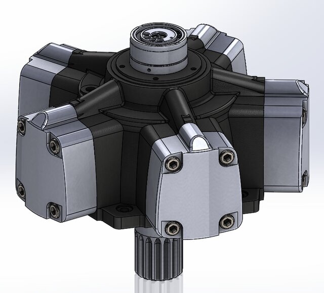 3D model of High Torque Radial Piston Hydraulic Motor