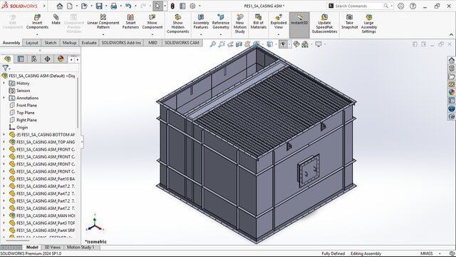 3D model of BAGFILTER WITH HOPPER AND INLET OUTLET PLENNUM