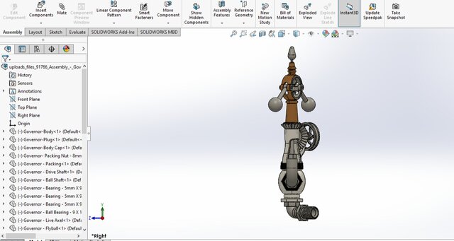 3D model of Mechanical Governor Valve Assembly | High-Precision 3D CAD Modeling, Mechanical Design & Engineering Assembly