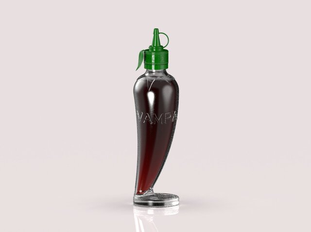 3D model of Premium 250 mL Chili Oil Glass Bottle and Tamper-Evident Cap Design