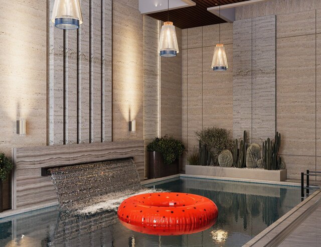 3D model of 3D Jacuzzi interior visualization
