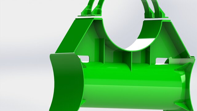 3D model of Marine Twin-Pontoon Pipe Support Assembly