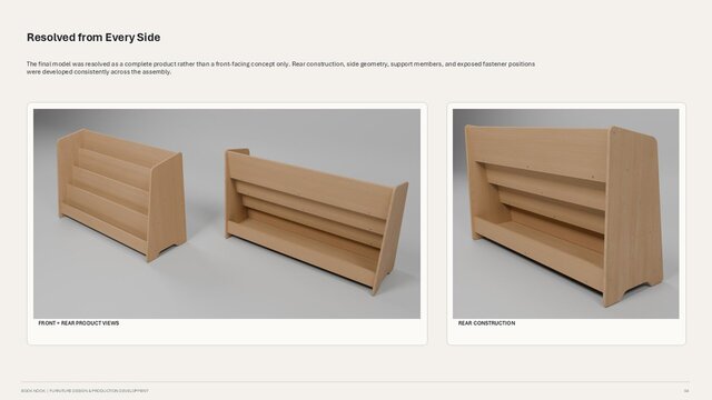 3D model of SolidWorks Furniture Design | Fabrication-Ready Book Display