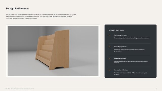 3D model of SolidWorks Furniture Design | Fabrication-Ready Book Display