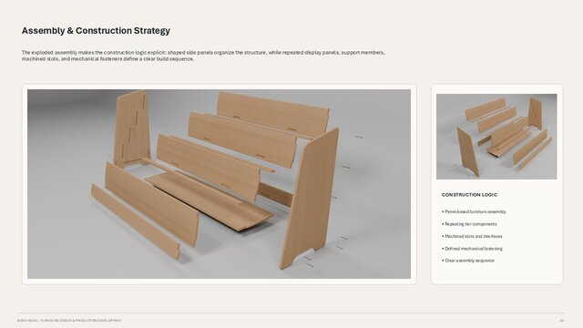 3D model of SolidWorks Furniture Design | Fabrication-Ready Book Display