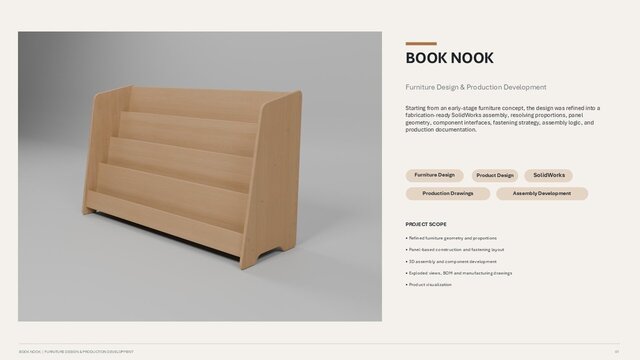 SolidWorks Furniture Design | Fabrication-Ready Book Display
