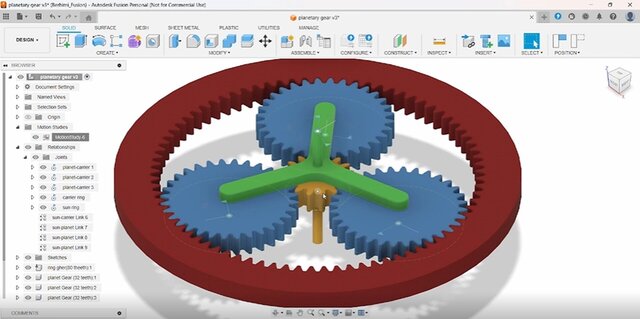 Planetary Gear System – 3D CAD Design & Animation