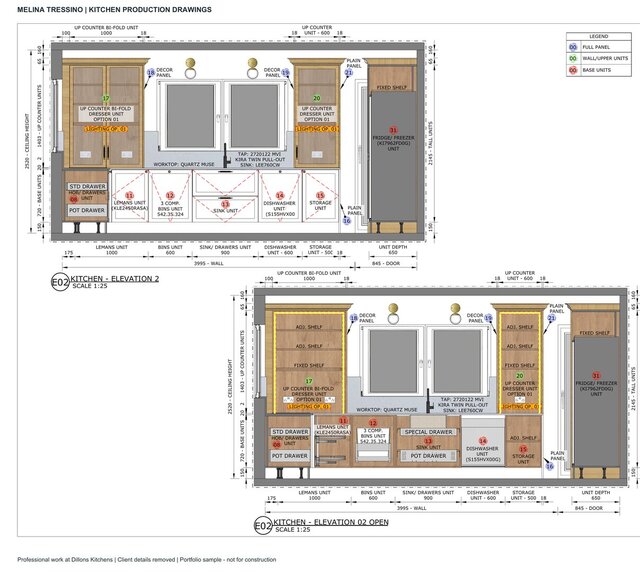 3D model of Kitchen Production Drawings | Cabinetry, Elevations & Electrical