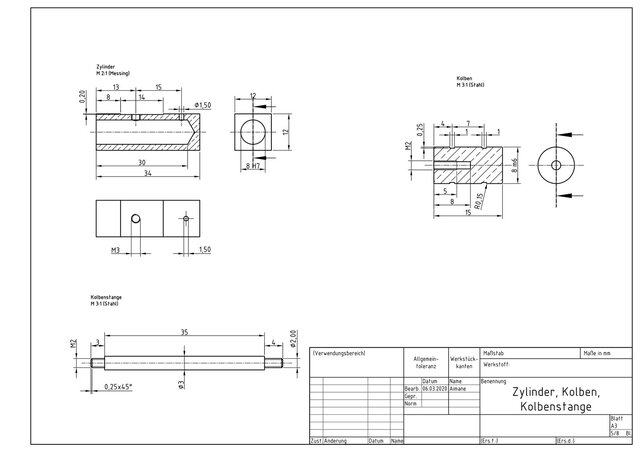Steam Engine Model – Assembly Drawing, BOM & Detail Drawings (AutoCAD) – image 3 of 8