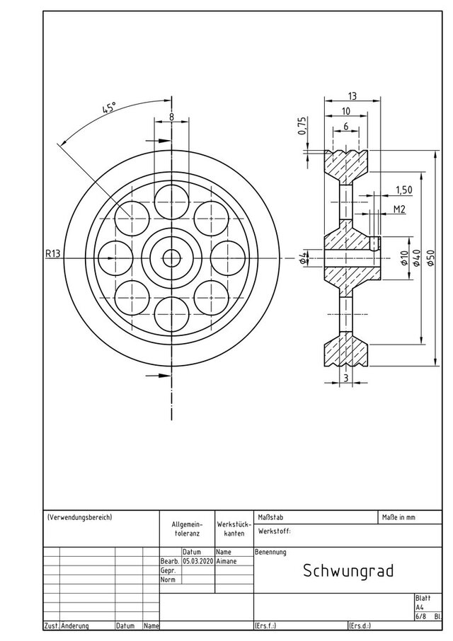 Steam Engine Model – Assembly Drawing, BOM & Detail Drawings (AutoCAD) – image 7 of 8